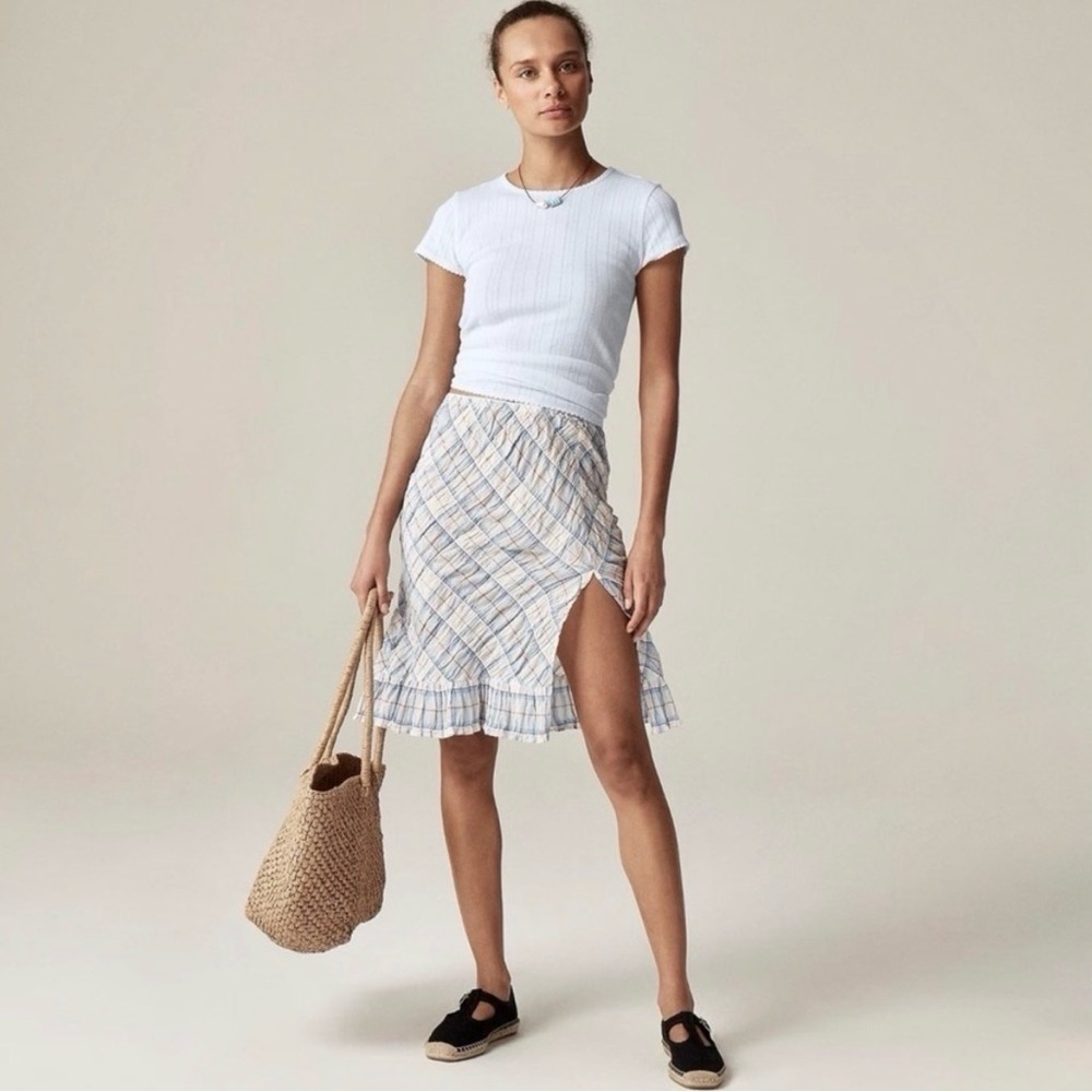 J. Crew Women's Light Blue Pointelle Short-Sleeve T-Shirt, Size XS